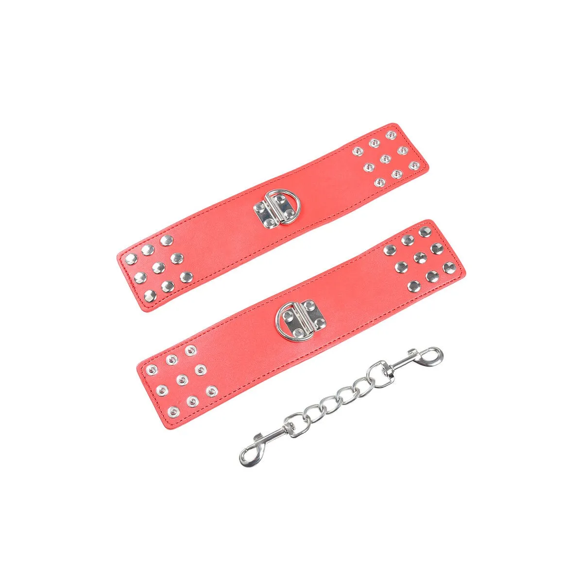 Rote Handschellen mit Schnappverschluss von Ohmama Fetish | Fesselliebe.de