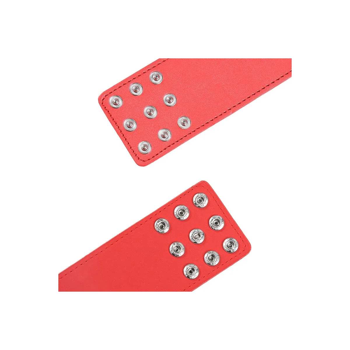 Rote Handschellen mit Schnappverschluss von Ohmama Fetish | Fesselliebe.de