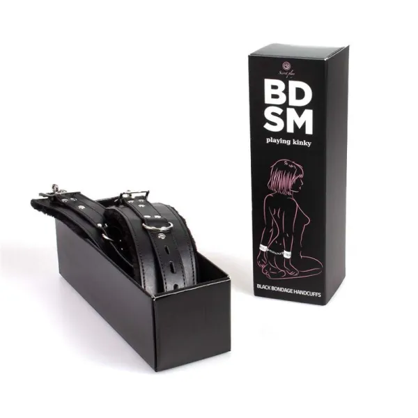 Schwarze Bondage-Handschellen Bdsm-Kollektion von Secretplay 100% Fetish | Fesselliebe.de