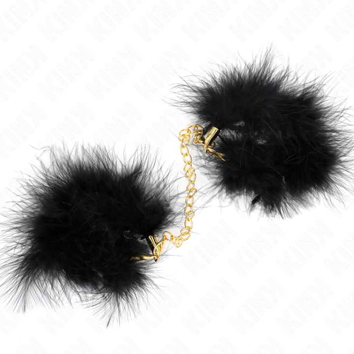 Federhandmanschetten mit Goldkette Modell 0 von Kink Wrist Restraint | Fesselliebe.de