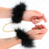 Federhandmanschetten mit Goldkette Modell 0 von Kink Wrist Restraint | Fesselliebe.de