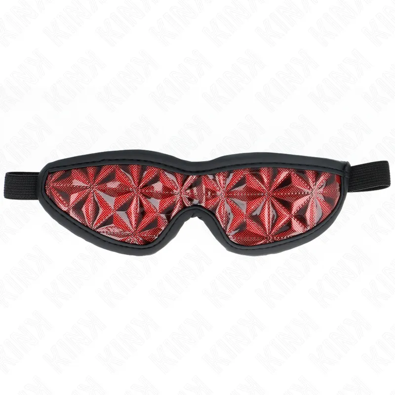 Rotes Stirnband mit Rautenmuster 20,5 X 6 cm von Kink Masked Allure | Fesselliebe.de