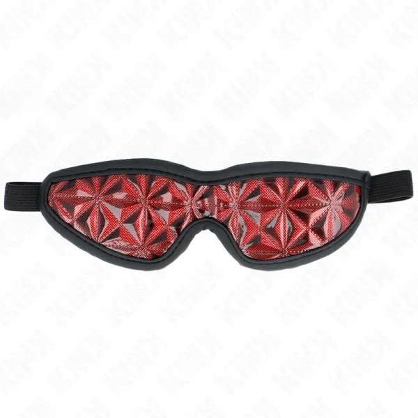 Rotes Stirnband mit Rautenmuster 20,5 X 6 cm von Kink Masked Allure | Fesselliebe.de
