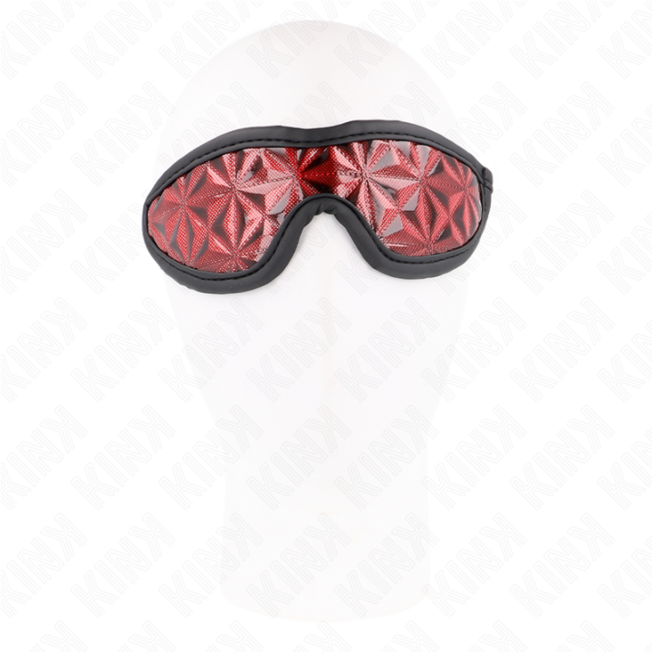 Rotes Stirnband mit Rautenmuster 20,5 X 6 cm von Kink Masked Allure | Fesselliebe.de
