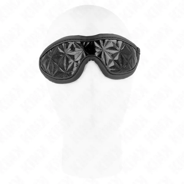 Schwarzes Stirnband mit Rautenmuster 20,5 X 6 cm von Kink Masked Allure | Fesselliebe.de
