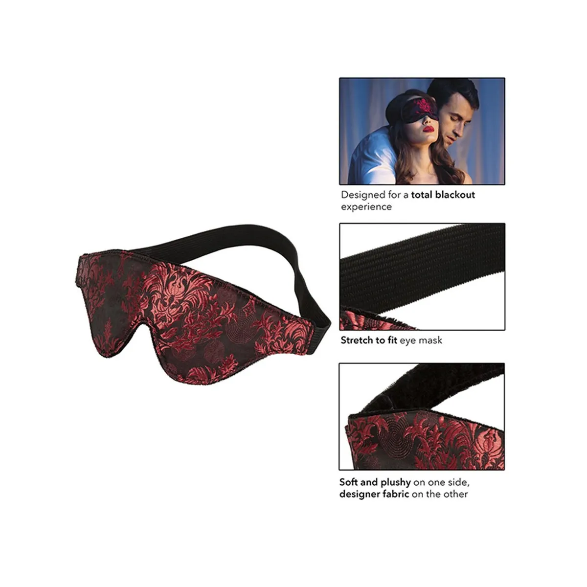 Scandal Blickdichte Augenmaske mit Roten Details von Calexotics | Fesselliebe.de