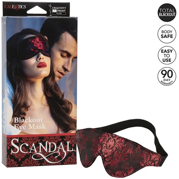 Scandal Blickdichte Augenmaske mit Roten Details von Calexotics | Fesselliebe.de