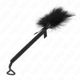 Nylonseilstab mit Kitzelfedern und Schwarzer Schleife 25 cm von Kink Impact & Touch | Fesselliebe.de