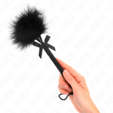 Nylonseilstab mit Kitzelfedern und Schwarzer Schleife 25 cm von Kink Impact & Touch | Fesselliebe.de