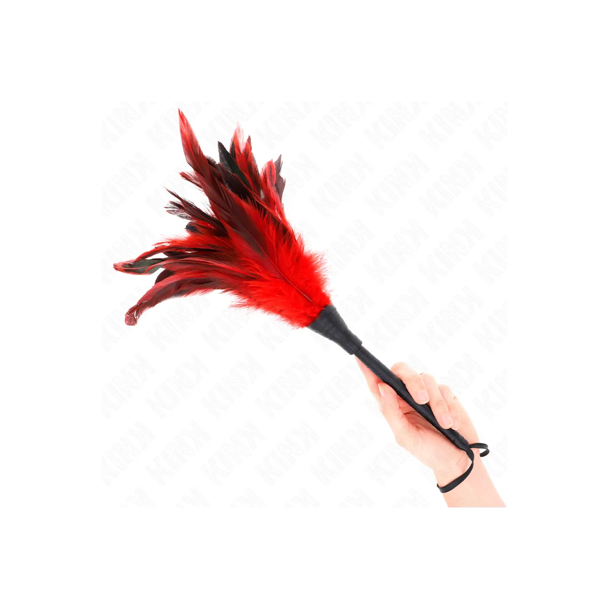 Red Maids Hornform Tickle Hühnerfedern 36 cm von Kink Impact & Touch | Fesselliebe.de