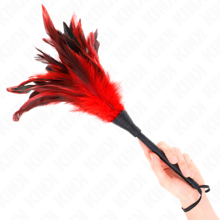 Red Maids Hornform Tickle Hühnerfedern 36 cm von Kink Impact & Touch | Fesselliebe.de