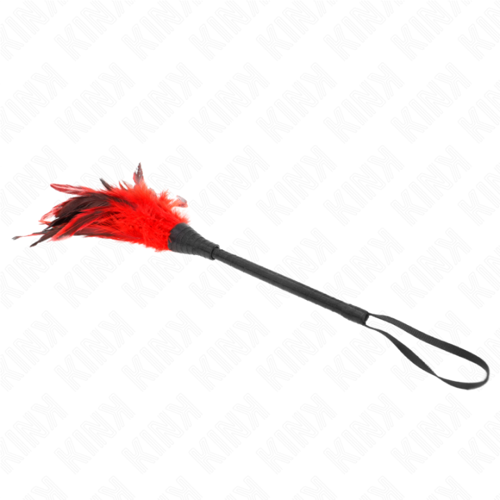 Red Maids Hornform Tickle Hühnerfedern 36 cm von Kink Impact & Touch | Fesselliebe.de