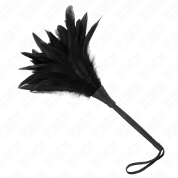 Black Maids Hornform Tickle Hühnerfedern 36 cm von Kink Impact & Touch | Fesselliebe.de