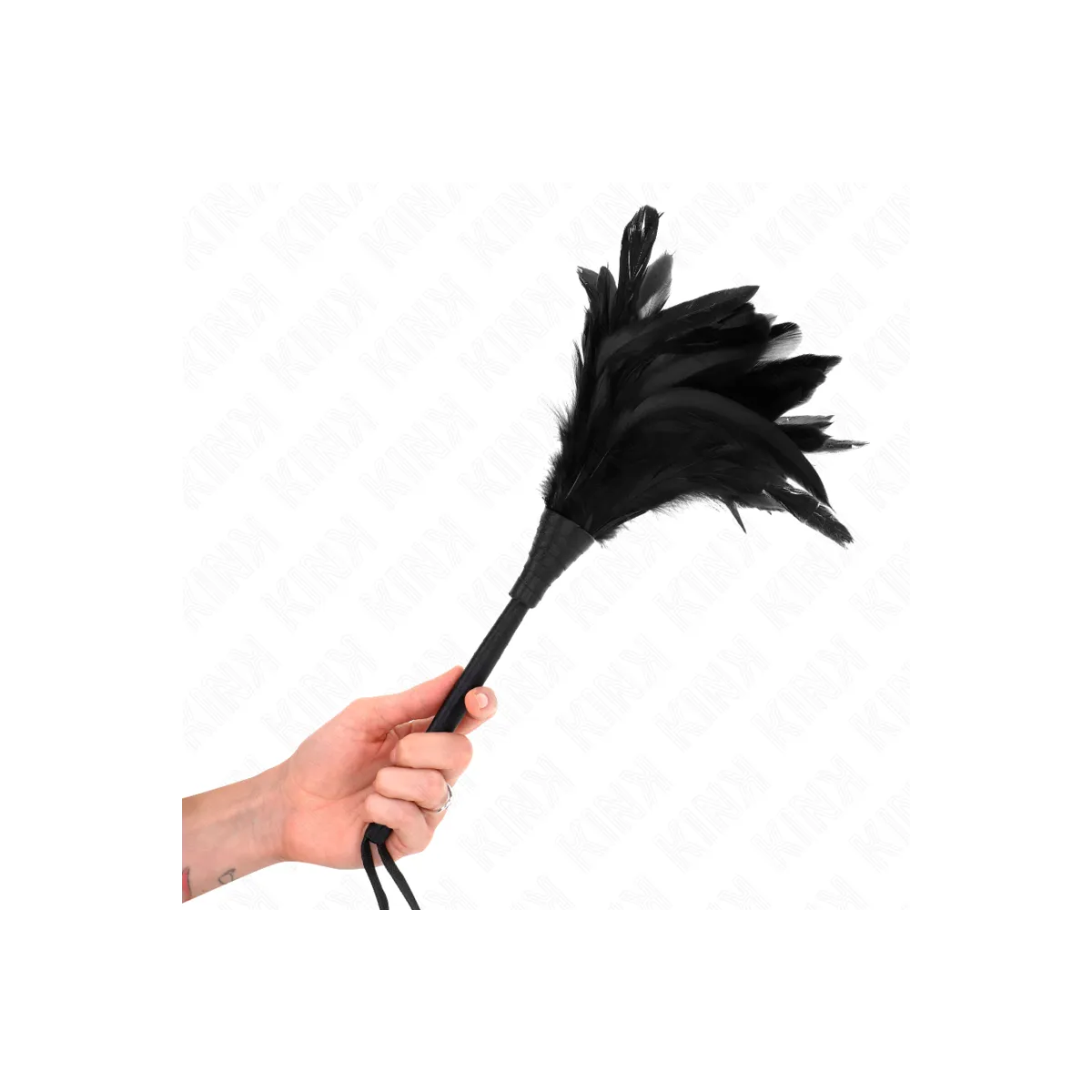 Black Maids Hornform Tickle Hühnerfedern 36 cm von Kink Impact & Touch | Fesselliebe.de