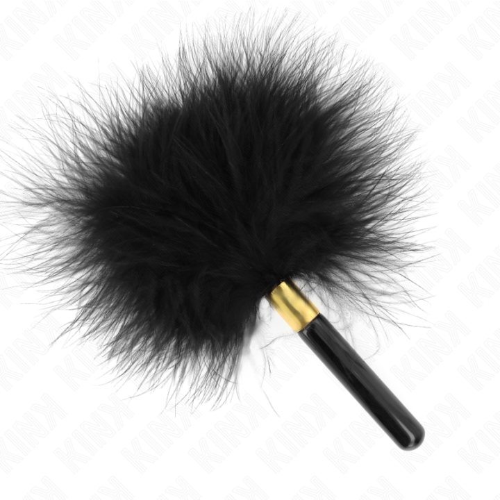 Schwarz-Gold Metall Kitzelfedern 18 cm von Kink Impact & Touch | Fesselliebe.de