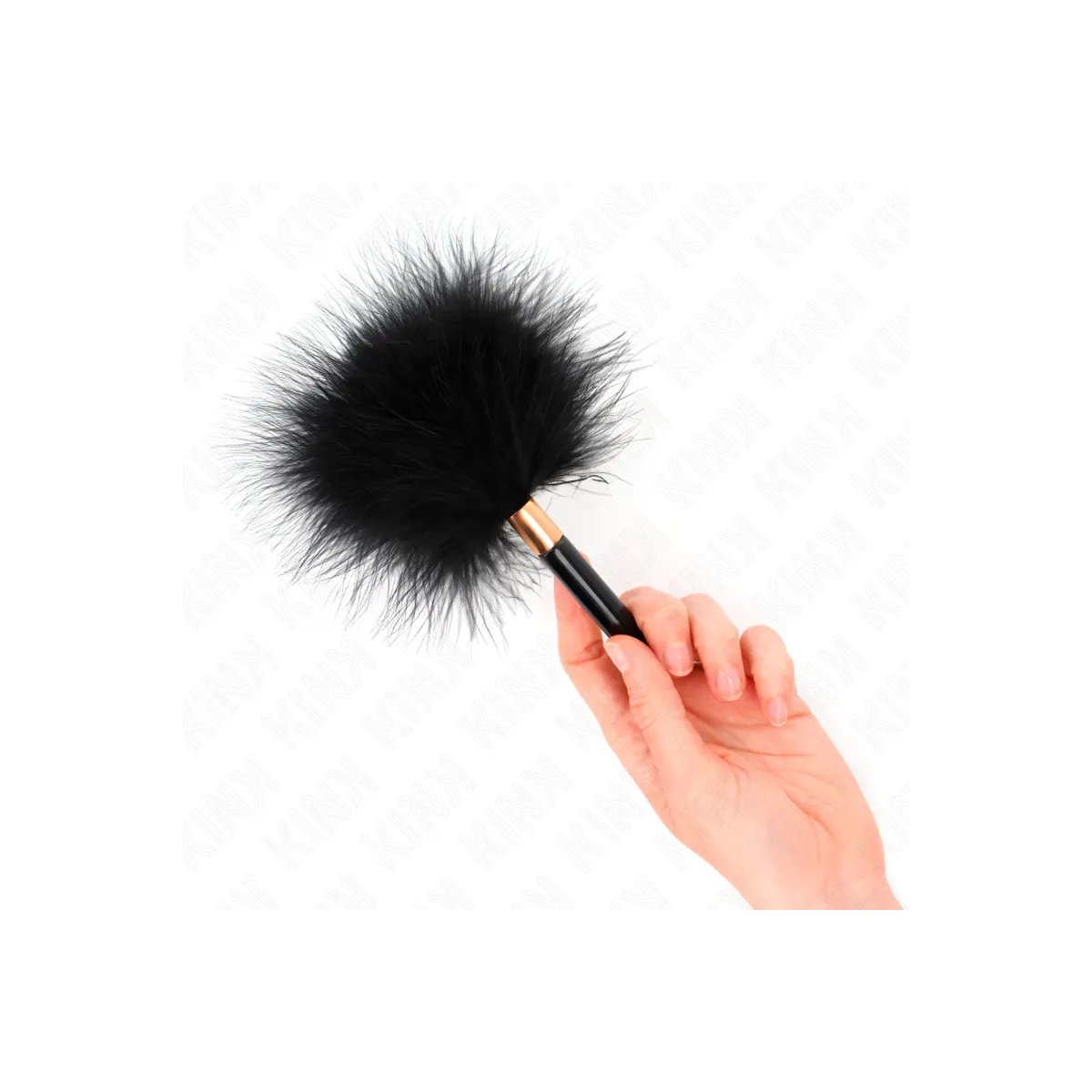 Schwarz-Gold Metall Kitzelfedern 18 cm von Kink Impact & Touch | Fesselliebe.de