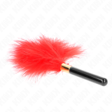 Rot-Gold Metall Kitzelfedern 18 cm von Kink Impact & Touch | Fesselliebe.de