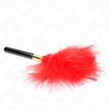 Rot-Gold Metall Kitzelfedern 18 cm von Kink Impact & Touch | Fesselliebe.de