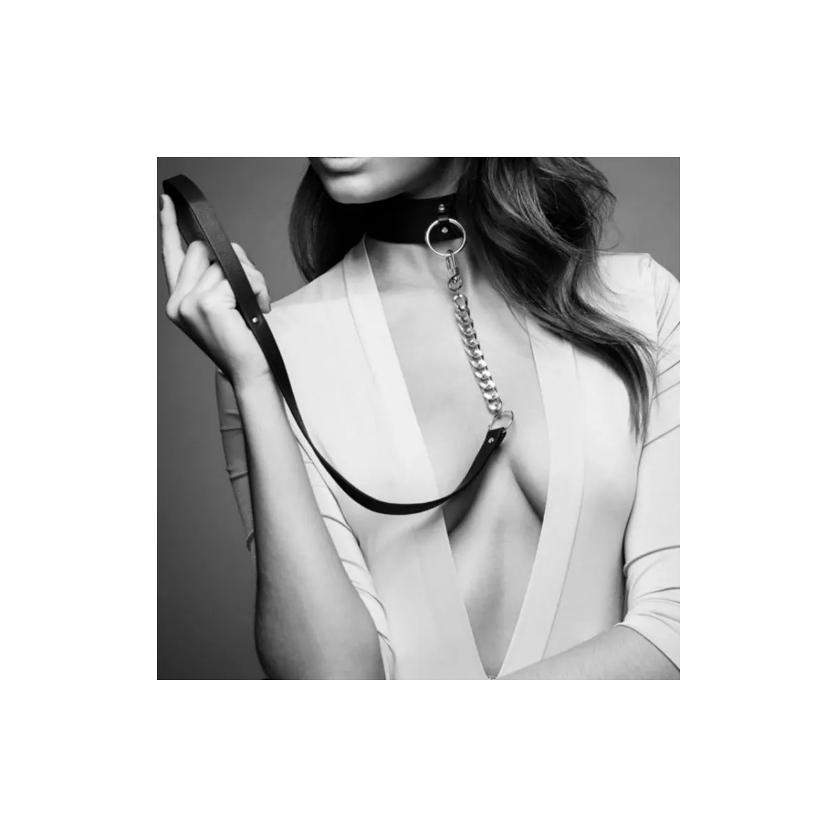 Schwarze Halskette mit Riemen von Bijoux Maze | Fesselliebe.de