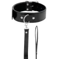 Posture-Halskette mit Lederkette von Darkness Bondage