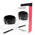 Bequeme Halskette mit Lederkette von Darkness Bondage