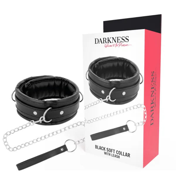 Weiche Leder-Halskette mit Kette von Darkness Bondage | Fesselliebe.de