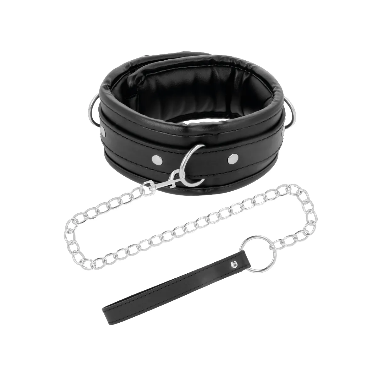 Weiche Leder-Halskette mit Kette von Darkness Bondage | Fesselliebe.de