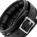 Weiche Leder-Halskette mit Kette von Darkness Bondage