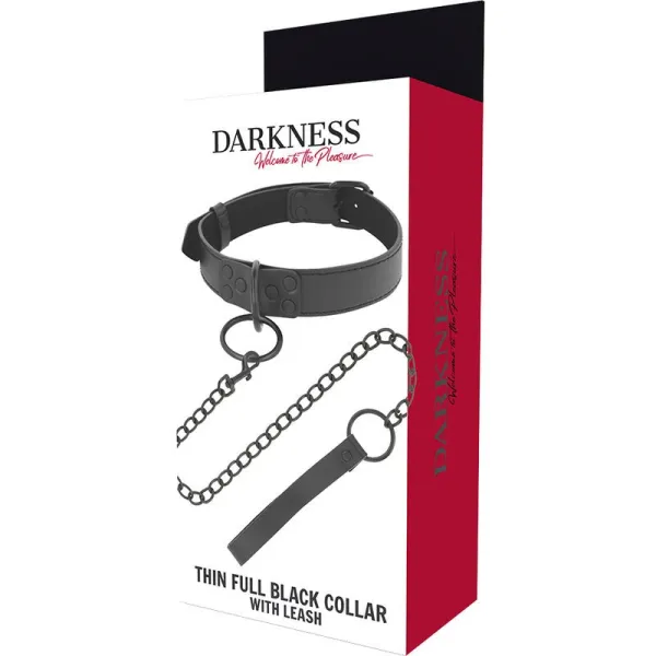 Schwarze Halskette mit Kette von Darkness Bondage | Fesselliebe.de