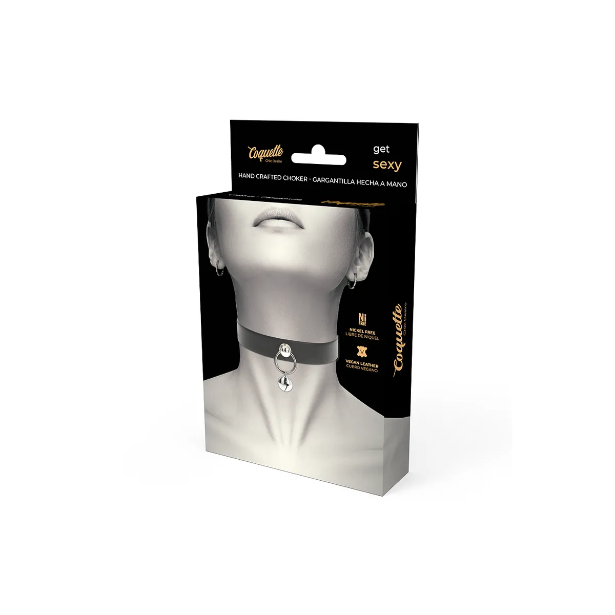 Vegane Leder-Halskette Damen-Accessoire Rassel/Reifen von Coquette Accessories | Fesselliebe.de