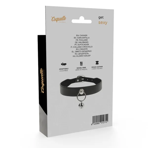 Vegane Leder-Halskette Damen-Accessoire Rassel/Reifen von Coquette Accessories | Fesselliebe.de