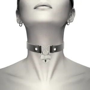 Vegane Leder-Halskette mit Herz-Accessoire mit Schlüssel von Coquette Accessories