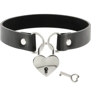 Vegane Leder-Halskette mit Herz-Accessoire mit Schlüssel von Coquette Accessories
