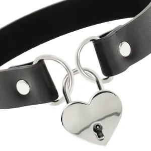 Vegane Leder-Halskette mit Herz-Accessoire mit Schlüssel von Coquette Accessories