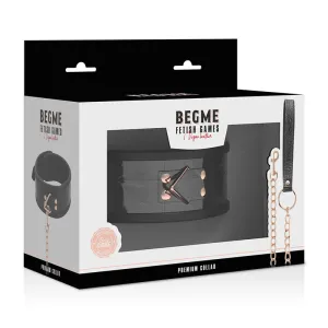 Premium Veganer Lederhalsband von Begme Black Edition