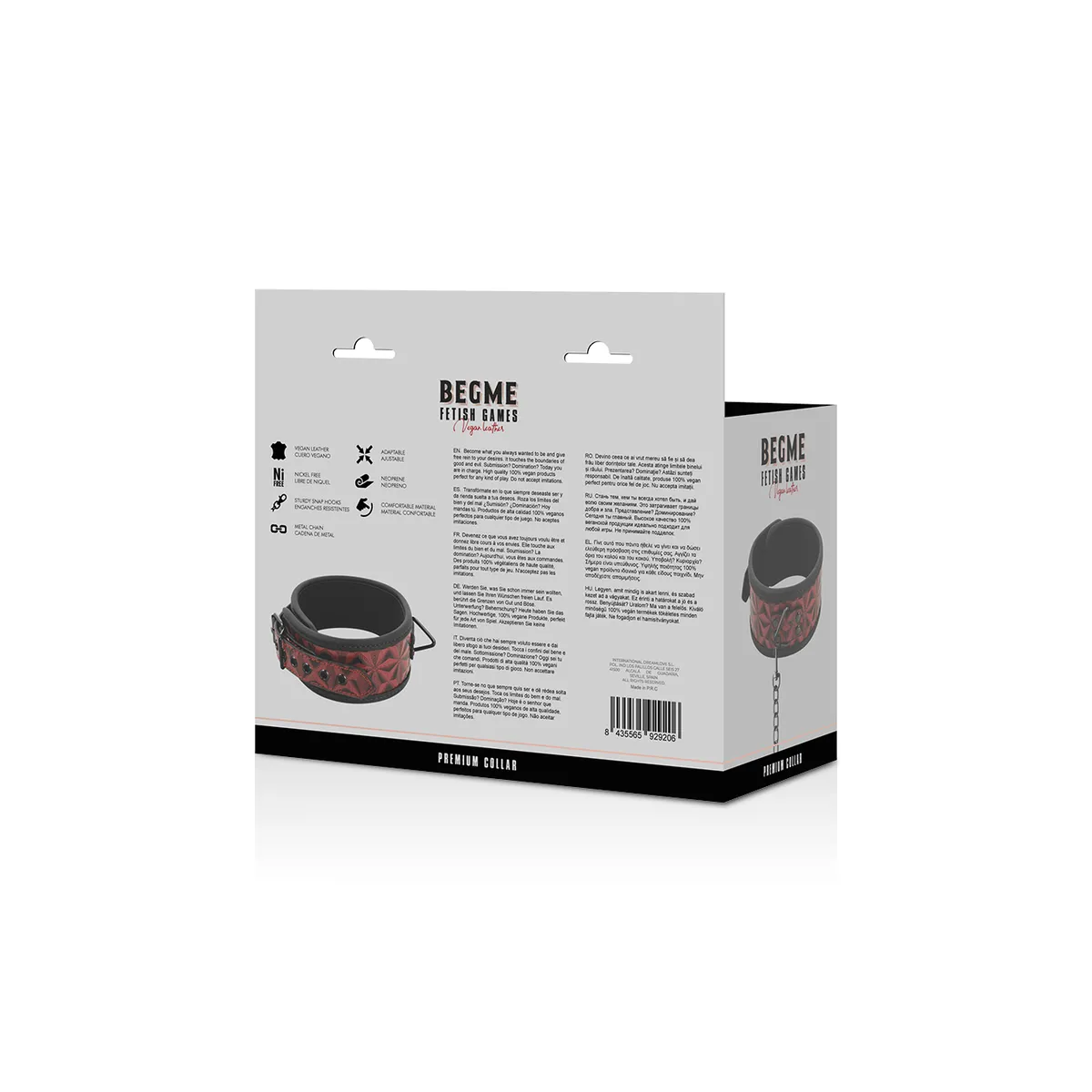 Premium Veganes Lederhalsband mit Neoprenfutter von Begme Red Edition | Fesselliebe.de