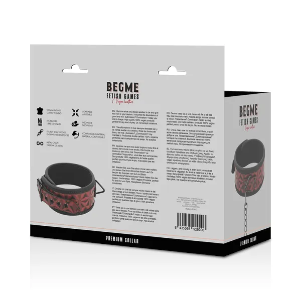 Premium Veganes Lederhalsband mit Neoprenfutter von Begme Red Edition | Fesselliebe.de