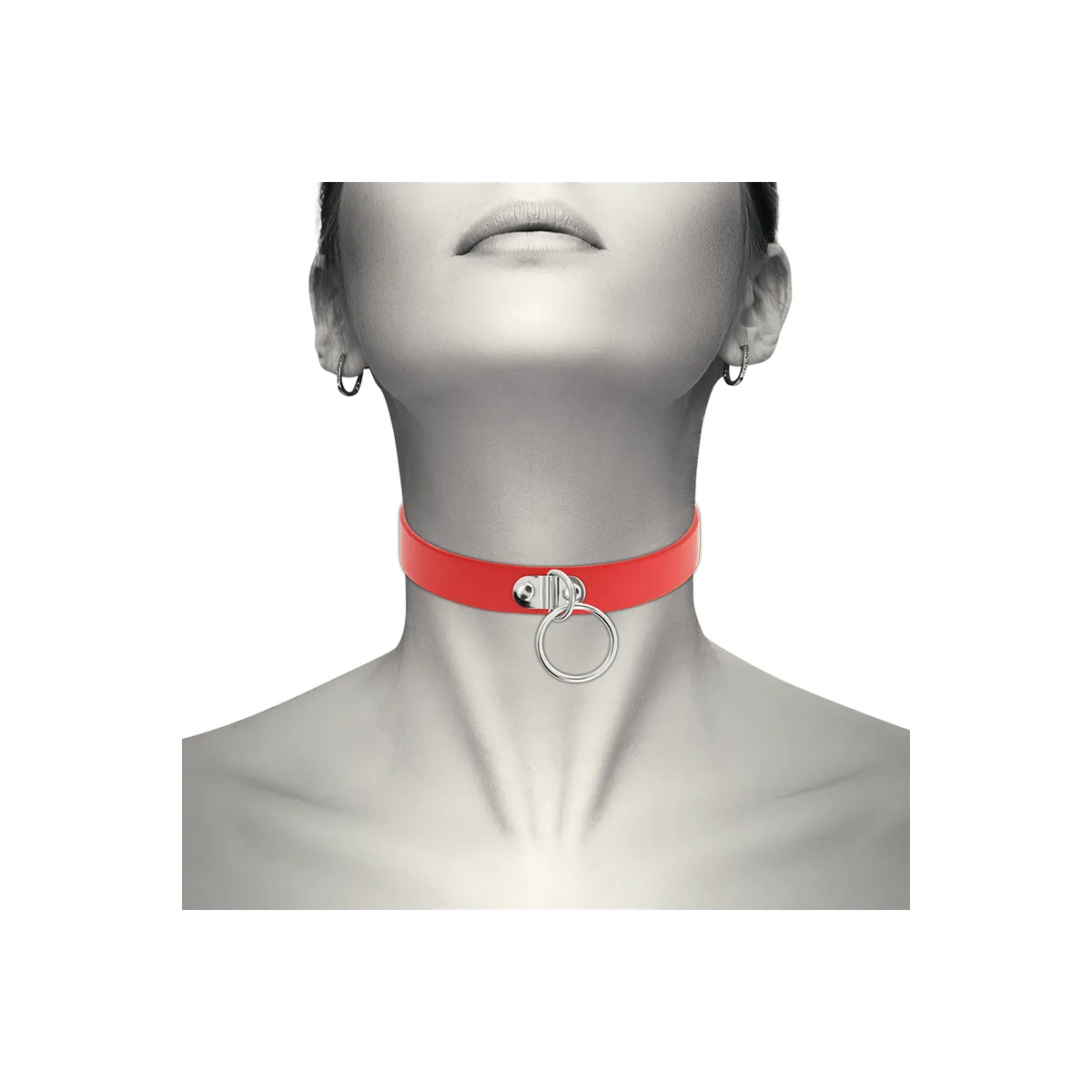 Rote Halskette aus Veganem Leder Fetisch-Accessoire für Frauen von Coquette Accessories | Fesselliebe.de