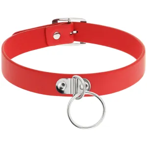 Rote Halskette aus Veganem Leder Fetisch-Accessoire für Frauen von Coquette Accessories