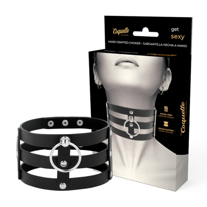 Veganes Leder-Halsband Im Fetisch-Stil von Coquette Accessories | Fesselliebe.de