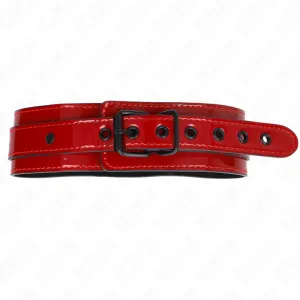 Weinrote Verstellbare Halskette 37,5-49,5 cm X 5 cm von Kink Collar & Gag