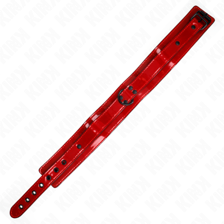 Weinrote Verstellbare Halskette 37,5-49,5 cm X 5 cm von Kink Collar & Gag | Fesselliebe.de