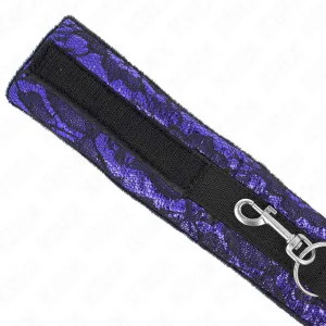 Kurze Halskette aus Samtspitze mit Gürtel 105 cm mit Nylonbesatz 44 X 5,5 cm von Kink Collar & Gag