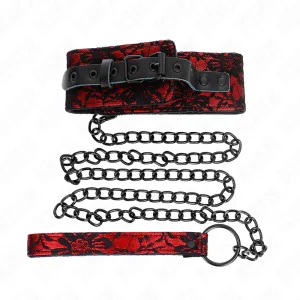 Spitzenkette mit Gürtel mit Echtledergürtel 105 cm / 44 X 5,5 cm von Kink Collar & Gag