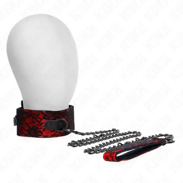 Spitzenkette mit Gürtel mit Echtledergürtel 105 cm / 44 X 5,5 cm von Kink Collar & Gag | Fesselliebe.de