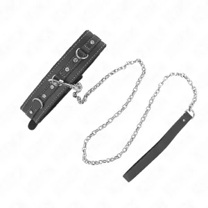 Pvc Leder Halskette mit Gürtel 105 cm Strass Niete 41,5 X 4 cm von Kink Collar & Gag