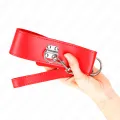Halskette mit Gürtel 65 cm mit Breitem Roten Band Verstellbar 33,5-41 cm X 5 cm von Kink Collar & Gag
