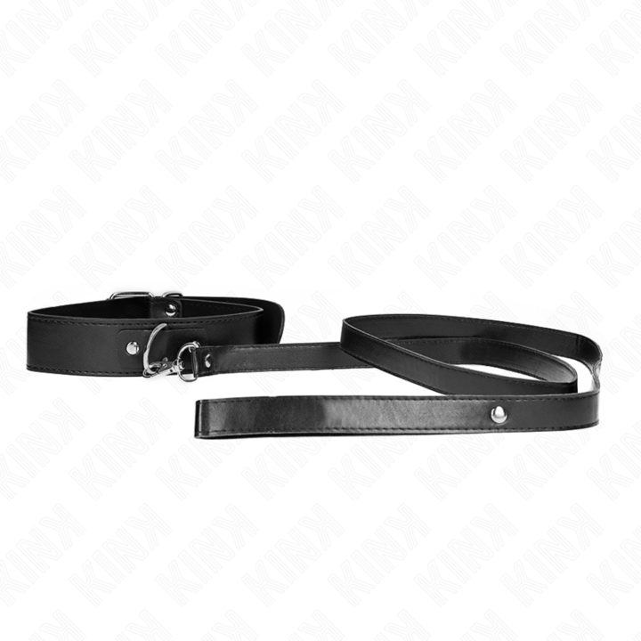 Halskette mit Gürtel 116 cm Schwarz Gurt Verstellbar 32-50 cm X 8 cm von Kink Collar & Gag | Fesselliebe.de