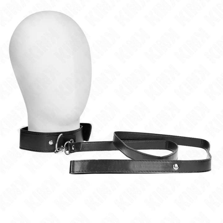 Halskette mit Gürtel 116 cm Schwarz Gurt Verstellbar 32-50 cm X 8 cm von Kink Collar & Gag | Fesselliebe.de