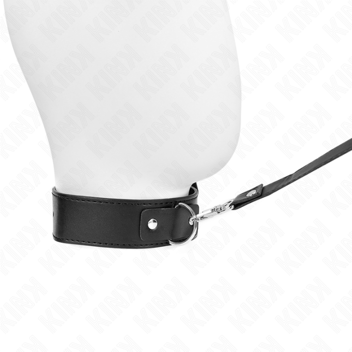 Halskette mit Gürtel 116 cm Schwarz Gurt Verstellbar 32-50 cm X 8 cm von Kink Collar & Gag | Fesselliebe.de